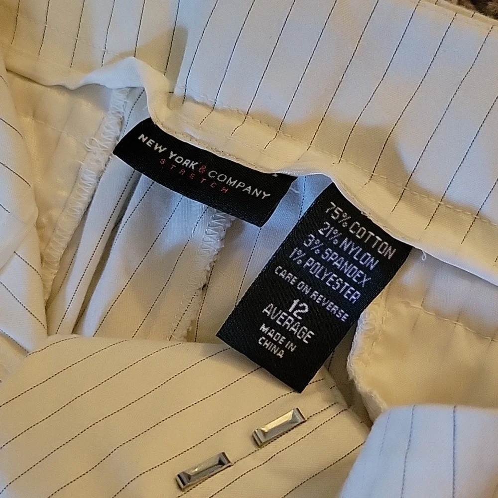 New York & Company, Size 12, Beige pinstripe pants - Picture 2 of 3